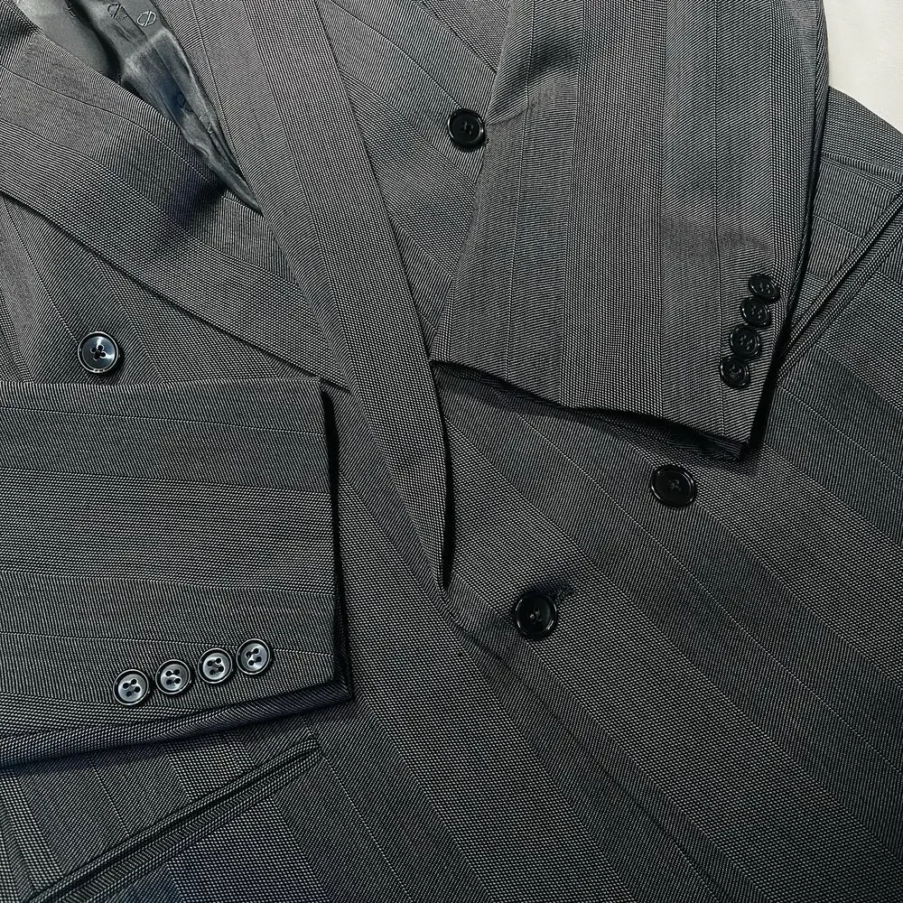 Vtg Christian Dior Le Connaisseur Blazer 41-42L Gray Double Breasted Power Note